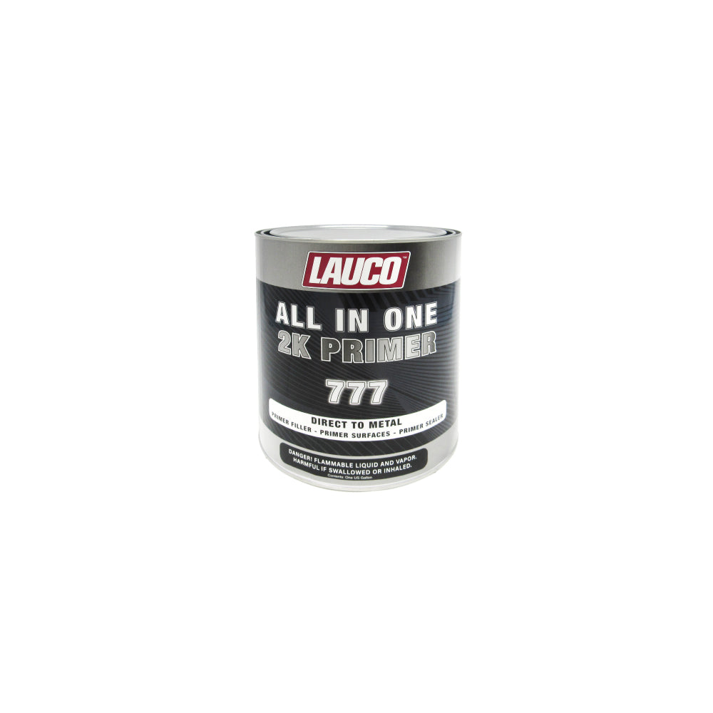 LAP 777Q LAUCO All In One 2K DTM Primer in a 1-quart can, designed for automotive, marine, and industrial metal surface priming.