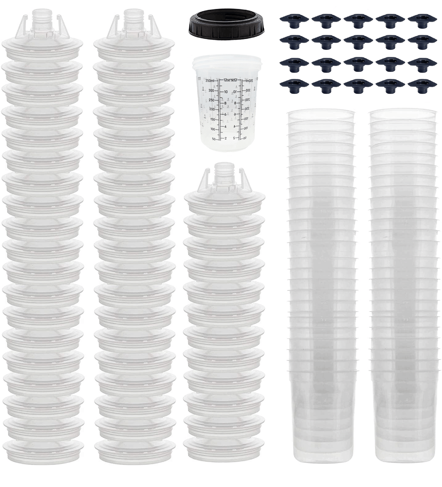 DPC Disposable Paint Cup Kit with liners, lids, filters, and measuring cups – available for automotive and industrial spray painting