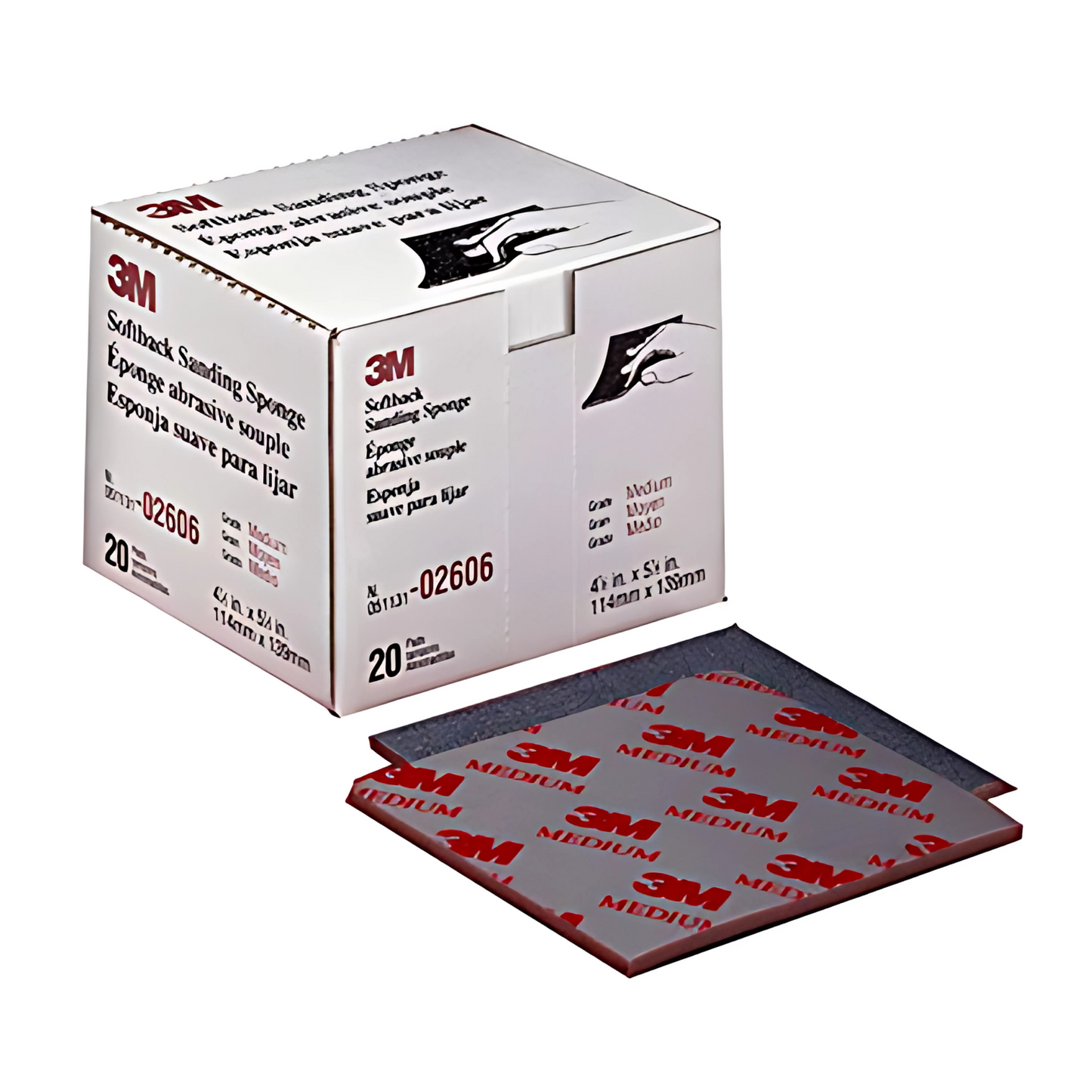 3M 2606 MEDIUM P120 SANDING SPONGE 120 TO 180 GRIT EACH 1