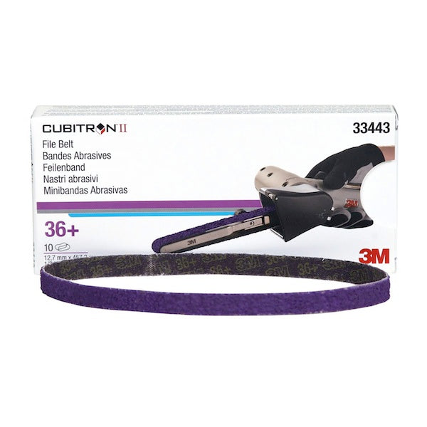 3M 33443 1/2 INCHES W X 18 INCHES L CUBITRON FILE BELT P36 GRIT BOX 6
