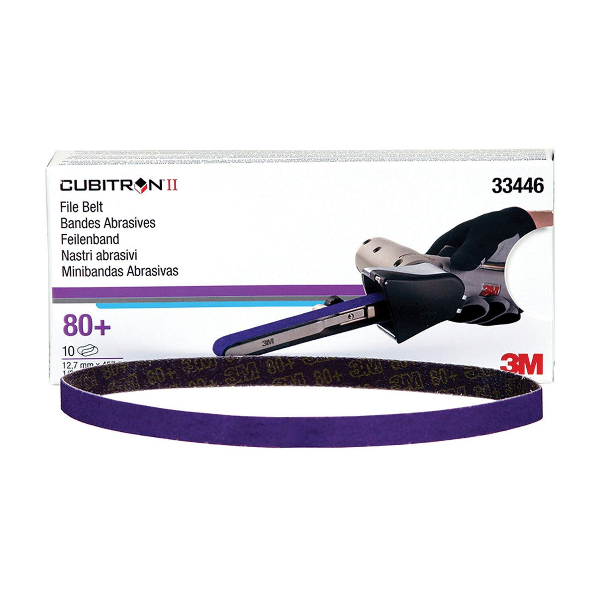 3M 33446 1/2 INCHES W X 18 INCHES L CUBITRON FILE BELT P80 GRIT EACH 1