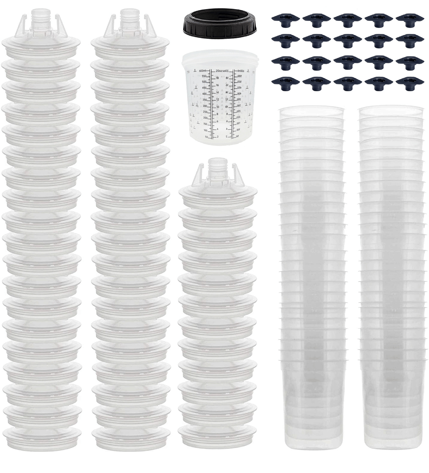 DPC Disposable Paint Cup Kit with liners, lids, filters, and measuring cups – available for automotive and industrial spray painting