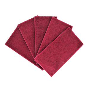 SPF-1672 Scuff Maxx Red Scuff Pads (Box of 25), very fine abrasive pads designed for surface preparation, finishing, and light cleaning in automotive, industrial, and woodworking applications.