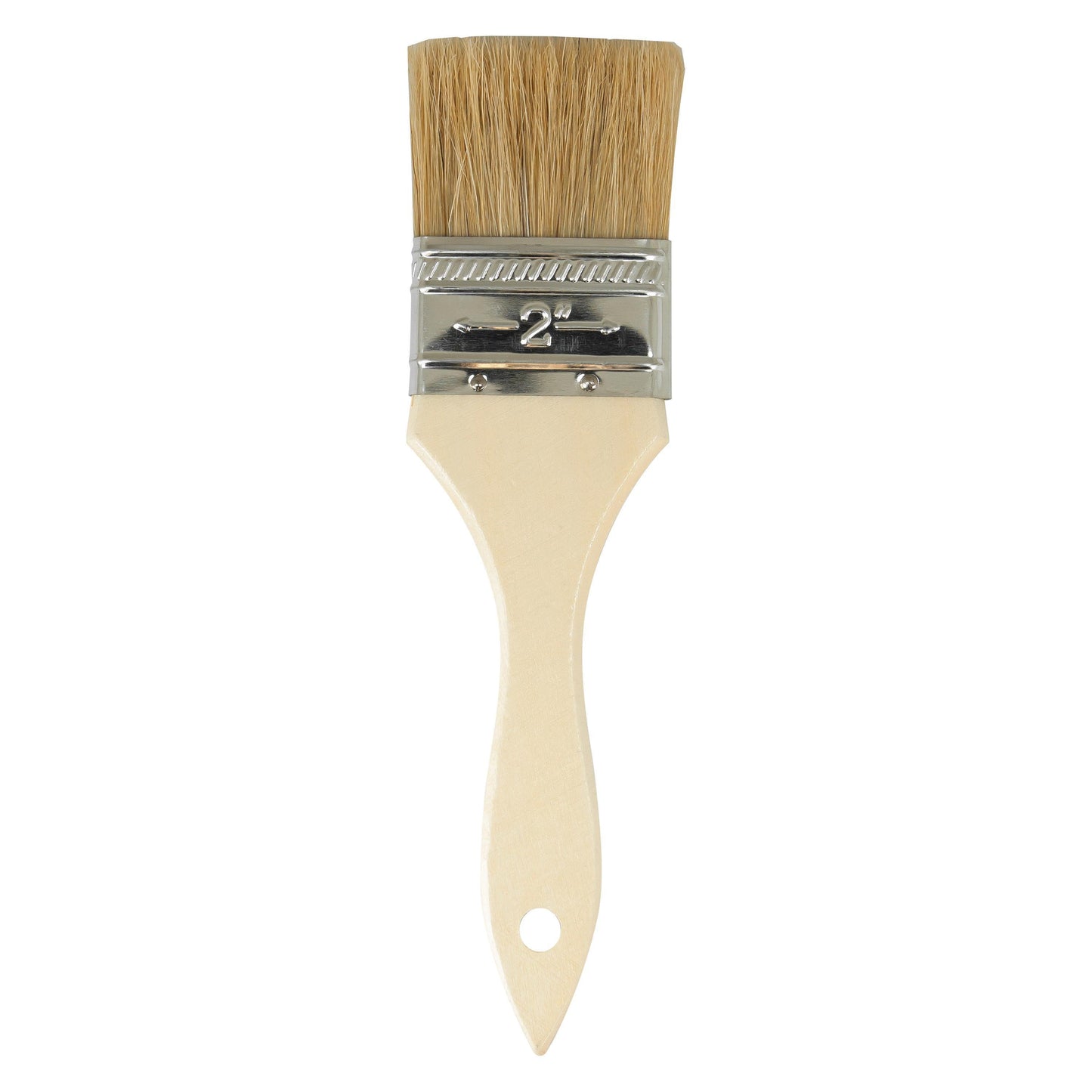 AES 604 2 inch wide paint brush with white china bristles and unfinished wood handle for paint and adhesive use