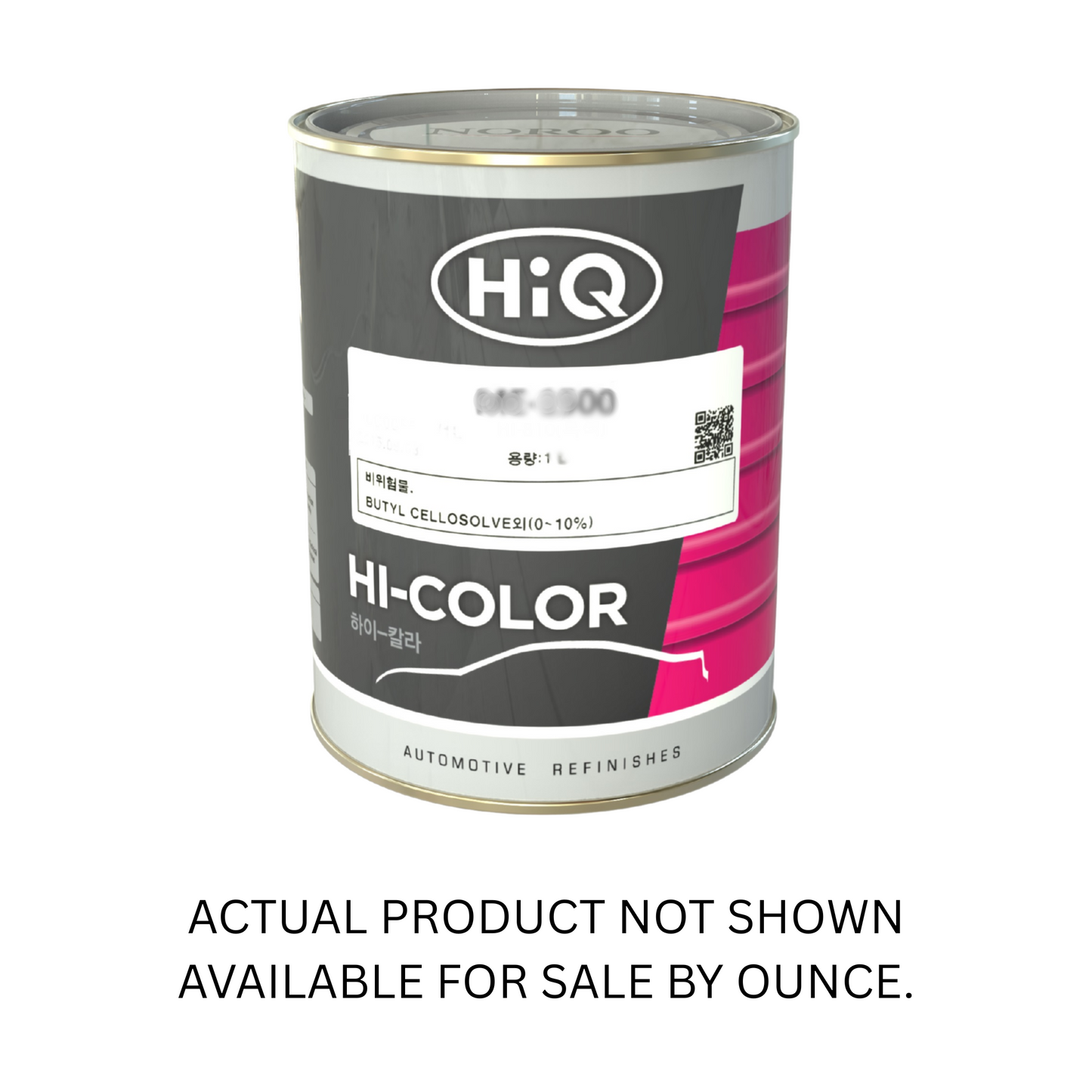 HiQ Hi-Color automotive refinishes paint can, designed for precision touch-ups and professional refinishing applications in auto body shops and industrial settings.