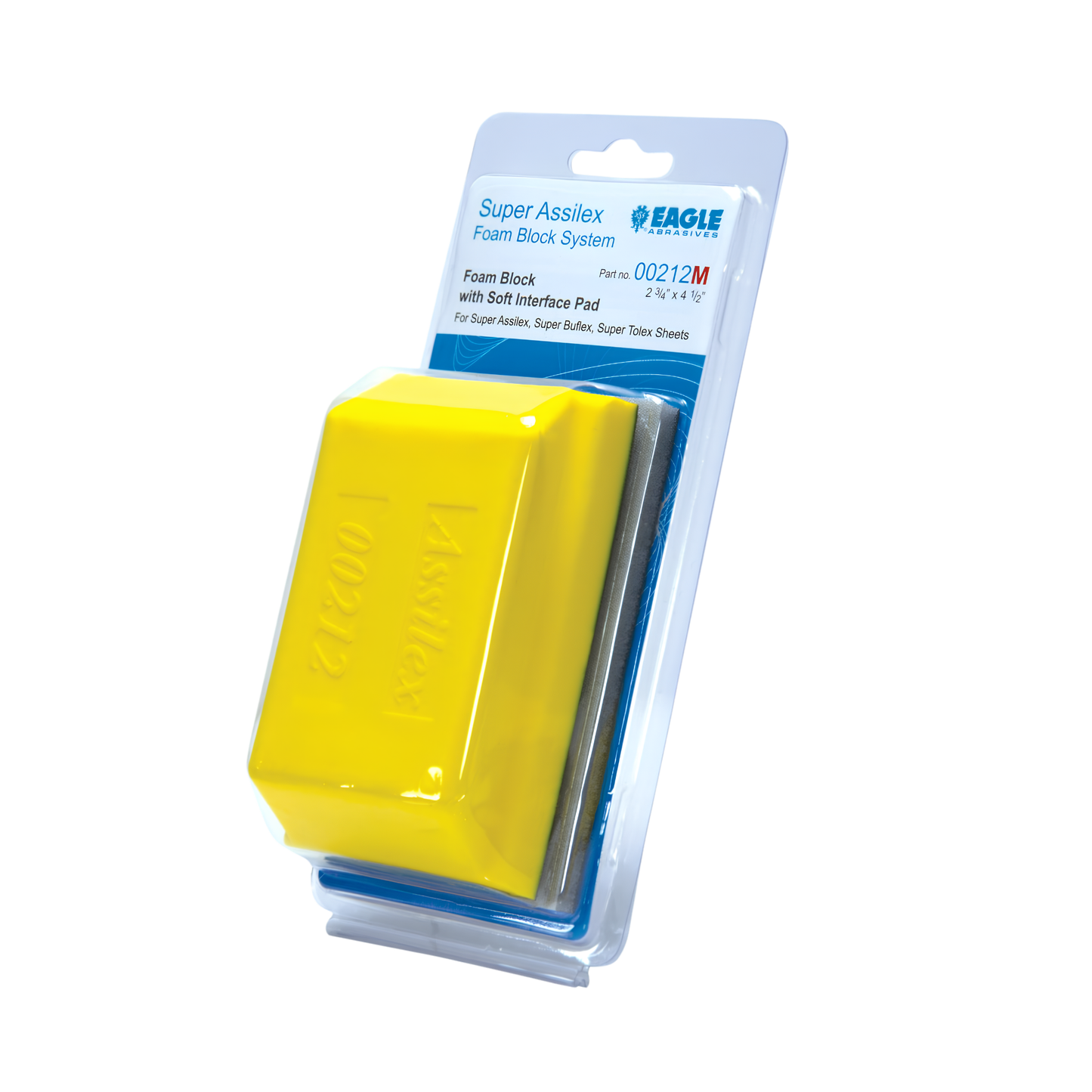 EAG 00212M.EA Assilex Foam Block with Pad – ergonomic sanding block for automotive refinishing.