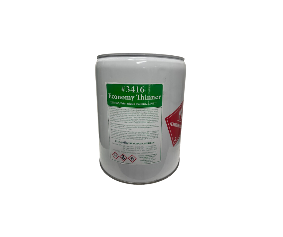 SEC-3416 Lacquer Economy Thinner (5-Gallon), designed for paint thinning, equipment cleaning, and surface preparation, ensuring efficient dilution, fast evaporation, and residue-free cleaning for professional-grade results.