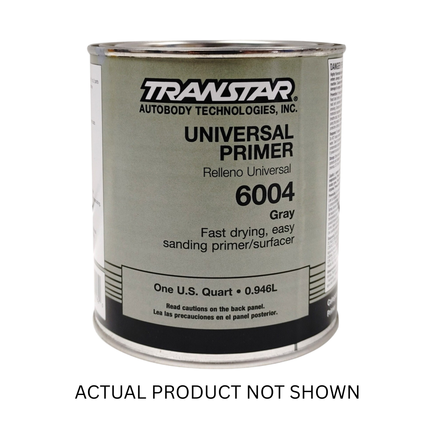 Transtar 6004 Universal Primer (Gray, 1 Quart), a fast-drying, easy-sanding primer surfacer designed for superior adhesion and filling properties, ensuring smooth application and strong color holdout.