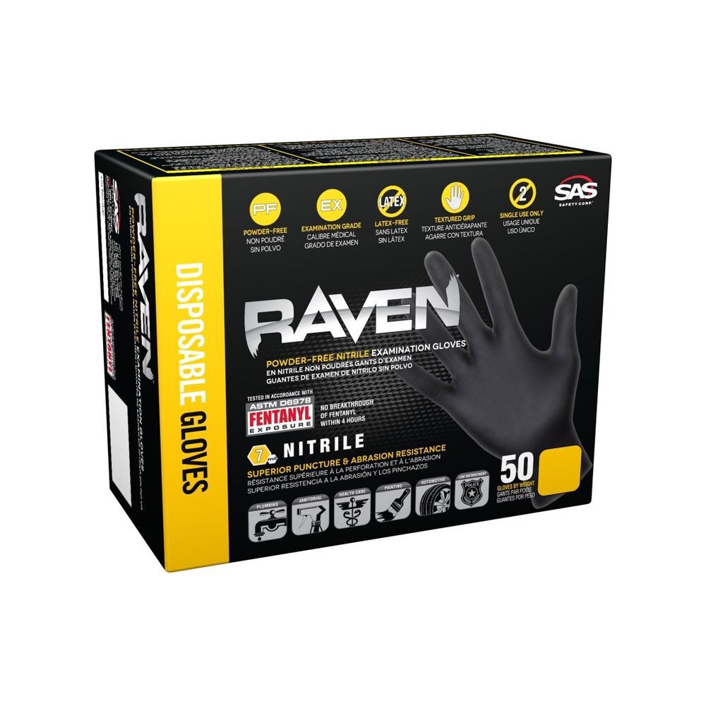 SAS 66518-01 LRG RAVEN 6ML PF NITRILE GLOVE BOX 50