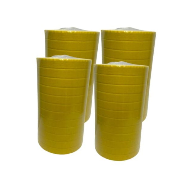 Box of 36 roll of Bosna B285 1-inch yellow premium masking tape, UV- and heat-resistant, ideal for automotive and marine paint masking applications.