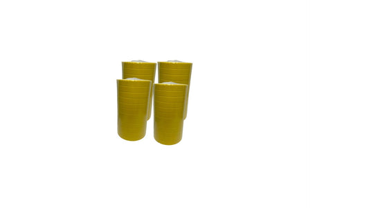 Box of 36 roll of Bosna B285 1-inch yellow premium masking tape, UV- and heat-resistant, ideal for automotive and marine paint masking applications.
