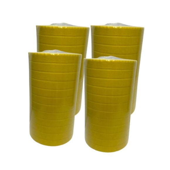 Sleeve of 6 rolls of Bosna B285 1-inch yellow premium masking tape, UV- and heat-resistant, ideal for automotive and marine paint masking applications.