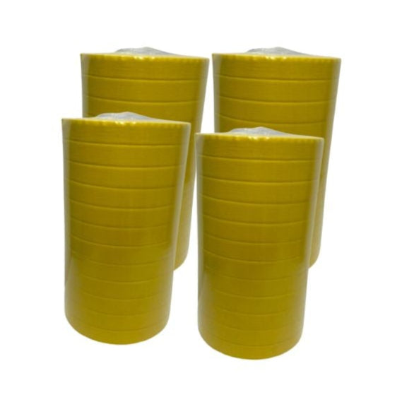 Each roll of Bosna B285 1-inch yellow premium masking tape, UV- and heat-resistant, ideal for automotive and marine paint masking applications.
