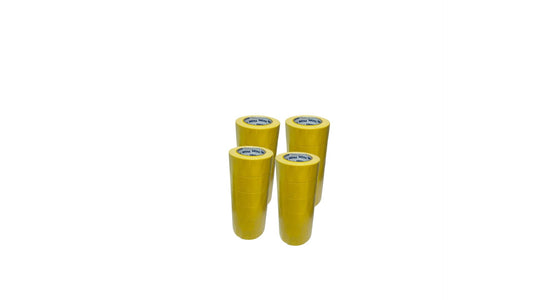 Bosna B285 1.5-inch yellow premium masking tape sleeve containing 24 UV- and heat-resistant rolls for automotive and marine paint masking applications.