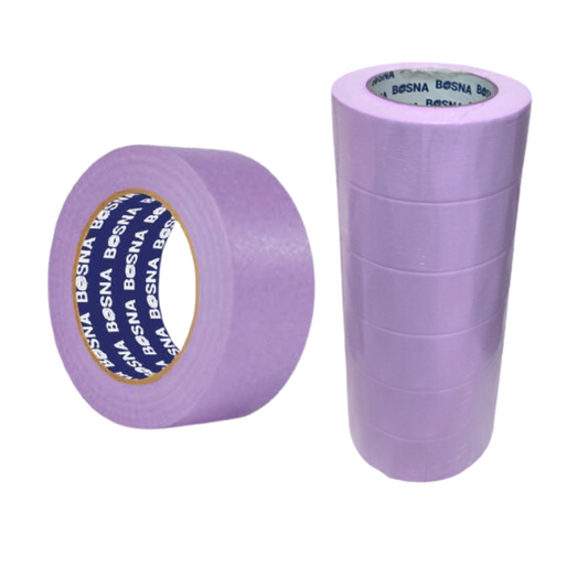 BOSNA purple premium masking tape, 3/4-inch width, waterproof automotive tape roll with full sleeve pack of 12