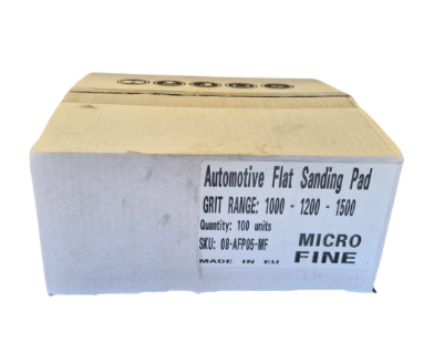 Box of 100 Bosna AFP05 single-sided foam sanding pads designed for automotive refinishing; flexible pads suitable for wet and dry sanding applications.