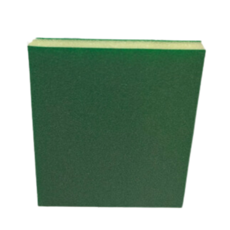 Superfine grit dual-sided sanding pad in 600, 800, and 1000 grits, highly conformable for tight or curved surfaces, perfect for automotive refinishing and paint preparation with long-lasting aluminum oxide abrasive.