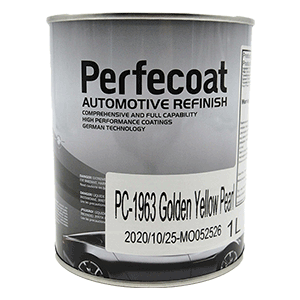Perfecoat PC-1963 Golden Yellow Pearl 1K Basecoat – premium automotive refinishing paint in a 1 Quart container, designed for professional applications.