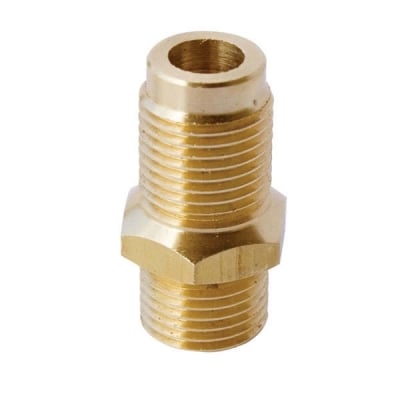 Brass AES 122-53 spray gun cup adapter for converting female to male thread connections