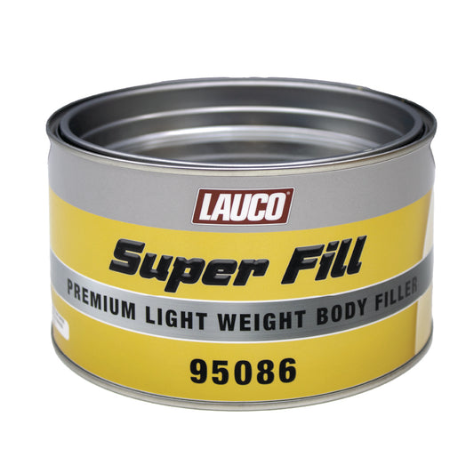 LAUCO Super Fill Premium Lightweight Body Filler, a high-performance auto body repair compound designed for seamless dent and scratch correction, ensuring minimal shrinkage and excellent adhesion.