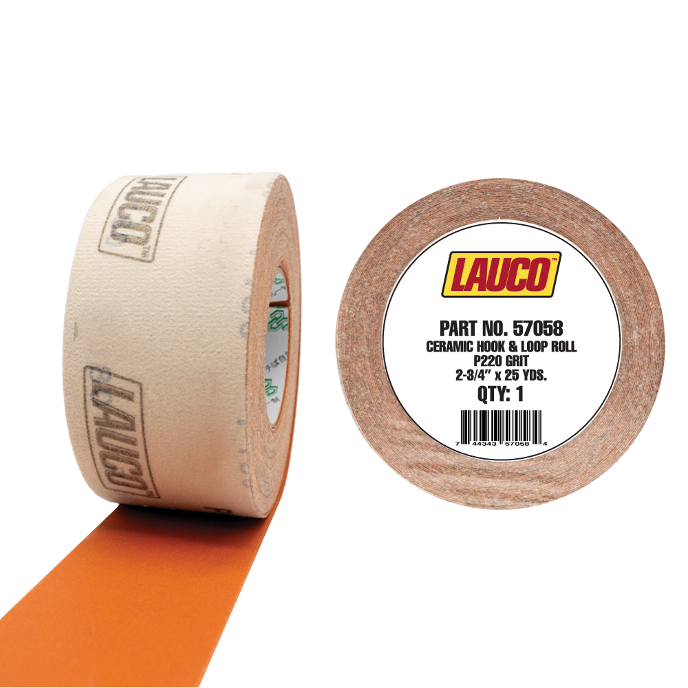 LAUCO ceramic hook and loop sanding roll, 2.75 inches by 25 yards, 220 grit for ultra-smooth surface finishing