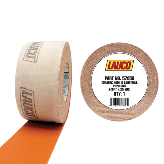 LAUCO ceramic hook and loop sanding roll, 2.75 inches by 25 yards, 220 grit for ultra-smooth surface finishing