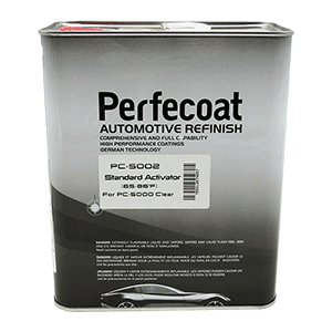 Perfecoat PC-5002 Standard Activator – high-performance automotive hardener in a 2.5 Liter container, designed to optimize drying times for 2K high-gloss clear coats.