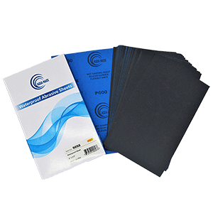 AGUA MAXX 9 Inch x 5.5 Inch Wet Dry 600 Grit Sandpaper, single sheet, designed for automotive, woodworking, and industrial fine surface finishing.