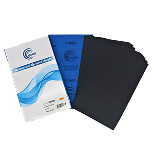AGUA MAXX 9 Inch x 5.5 Inch Wet Dry 1000 Grit Sandpaper, each sheets, designed for automotive, woodworking, and industrial surface finishing.
