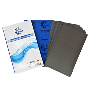 AGUA MAXX 9 Inch x 5.5 Inch Wet Dry 1500 Grit Sandpaper, each sheets, designed for automotive, woodworking, and industrial surface finishing.