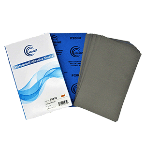 AGUA MAXX 9 Inch x 5.5 Inch Wet Dry 2000 Grit Sandpaper, each sheets, designed for automotive, woodworking, and industrial surface finishing.