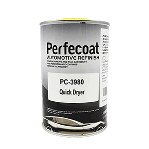 Perfecoat PC-3980 Quick Dryer Accelerator – high-performance automotive refinishing additive in a 1 Quart container, designed to speed up drying times for 2K topcoats and clear coats.