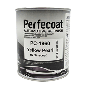 Perfecoat PC-1960 Yellow Pearl 1K Basecoat – high-performance automotive refinishing paint in a 1 Quart container, designed for professional applications.