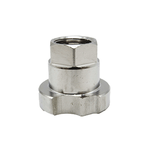 Chrome metal spray gun adapter with hex and threaded fittings