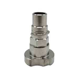 Metallic spray gun adapter with hex nut and threaded connector – ADP40 model 16135