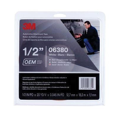 3M Automotive Attachment Tape 06380, a high-performance double-sided adhesive tape designed for secure bonding of automotive trim and exterior components, ensuring strong adhesion and durability.