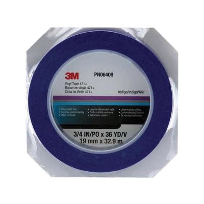 3M 6409 Fine Line Plastic Tape Roll, 3ll4 inch wide, flexible and durable tape for professional automotive masking and detailed paint jobs.