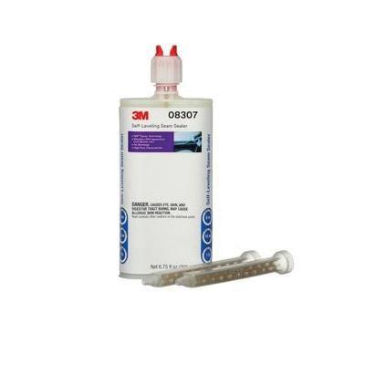 3M 08307 Self-Leveling Seam Sealer, 200 mL cartridge designed for horizontal automotive applications, providing a smooth, paintable finish that matches OEM seams.