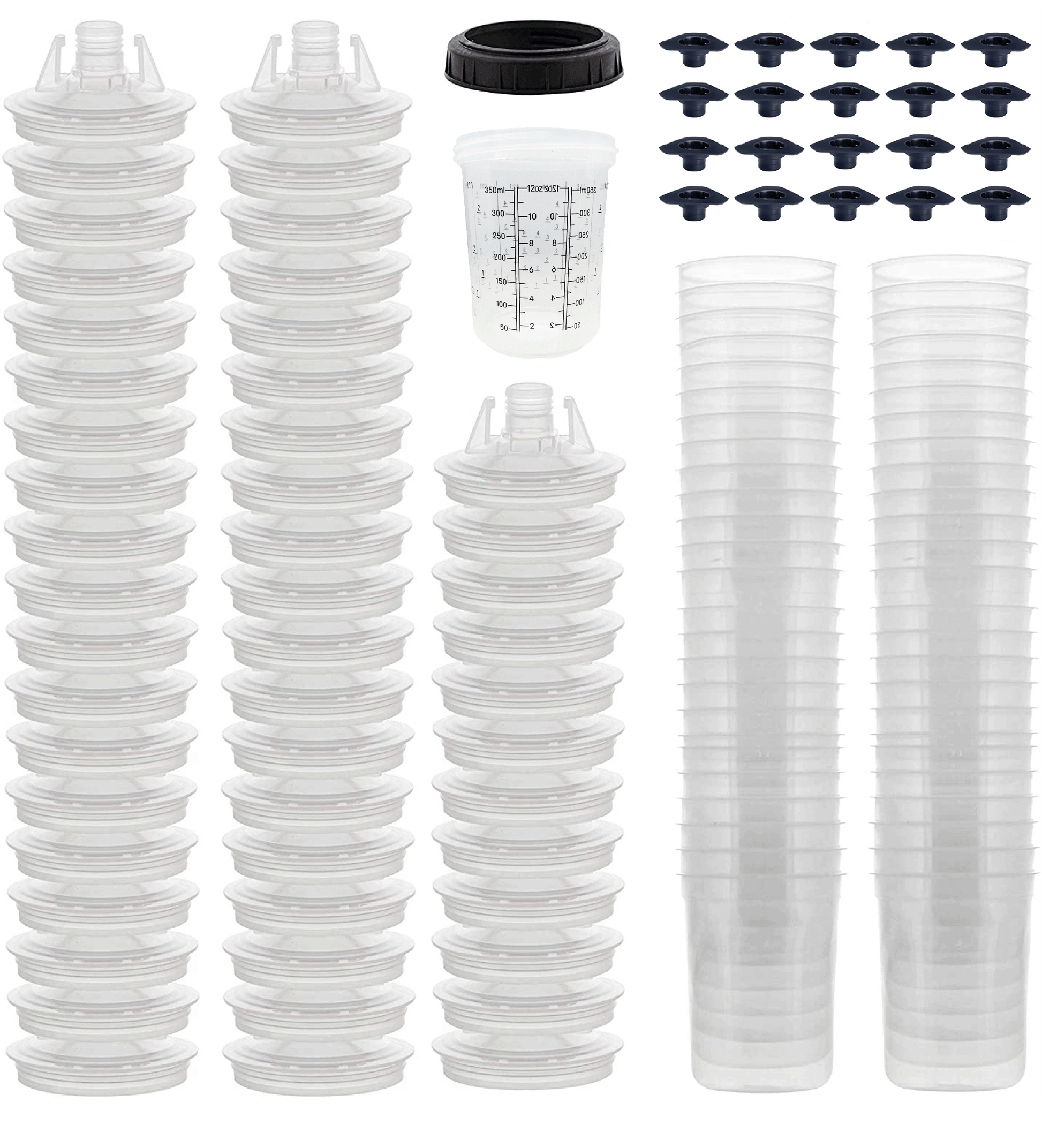 DPC Disposable Paint Cup Kit with liners, lids, filters, and measuring cups – available for automotive and industrial spray painting