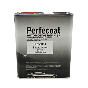 Perfecoat PC-5001 Fast Activator – high-performance automotive hardener in a 2.5 Liter container, designed to accelerate drying times for 2K high-gloss clear coats.