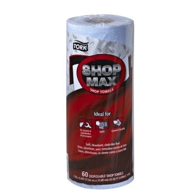 SCA-450360 ShopMax Blue Shop Towel, designed for industrial, automotive, and general-purpose cleaning applications, ensuring efficient oil, grease, and dirt removal for professional-grade results.