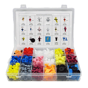 SMC-4532 Star Moulding Clips Set (Box of 365), a comprehensive fastener kit designed for secure and reliable moulding attachment with organized storage and durable construction.