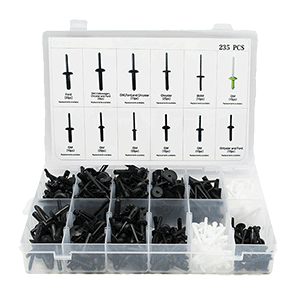 STAR 235pcs Plastic Rivets Set – Multi-Size Automotive Fastener Kit