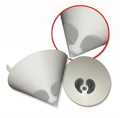 Set of three disposable plastic paint mixing cups from Advantage in pint, quart, and 5-quart sizes, each with measurement markings and Advantage branding.