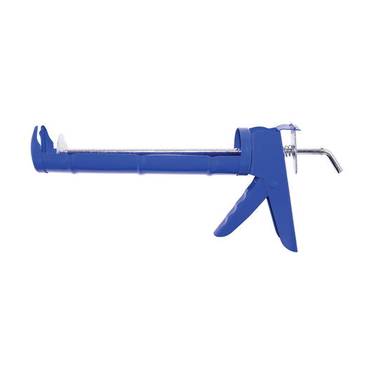 AES 101 smooth rod caulking gun for 10 oz cartridges, blue ratchet drive sealant applicator