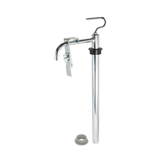 AES 746 pail pump with secure tie-down bracket for 5-6 gallon pails, solvent and rust-resistant