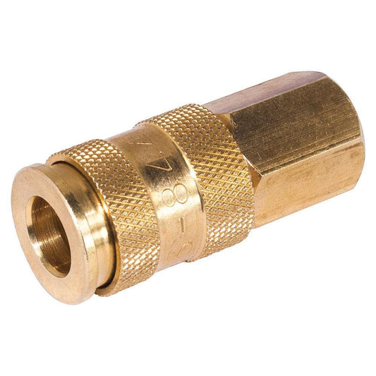 AES 844 Female Universal Air Coupler – Brass 1ll4 in quick-connect pneumatic fitting