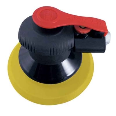 AST 322P Onyx 6-Inch PSA Palm Sander with Red Trigger and Yellow Backing Pad