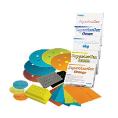 Kovax Super Assilex Ocean Sheets (Box of 25), ultra-flexible sanding sheets designed for precision surface preparation and finishing, ensuring fast and uniform coverage with minimal scratches.