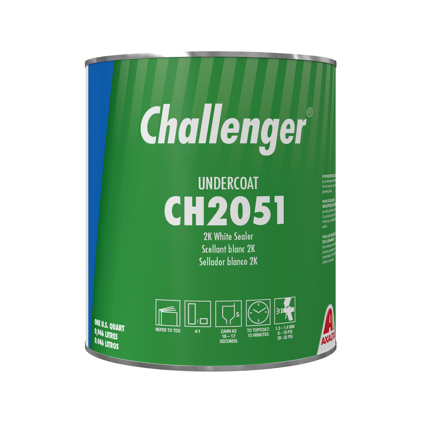 Challenger NR CH2051 National Rule 2K White Sealer – professional automotive primer-sealer in 1 quart container.